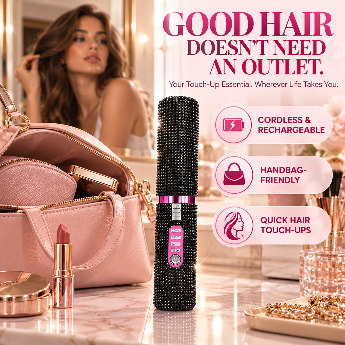 Portable Cordless Mini Hair Straightener